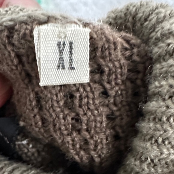 VTG Minarelli Italian Suede/Knit Blend Colorblock Turtleneck Sweater Women's XL - Picture 7 of 8